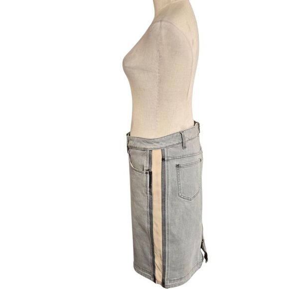 Alexander McQueen Gray Denim Panel Stretch Skirt - Picture 6 of 9